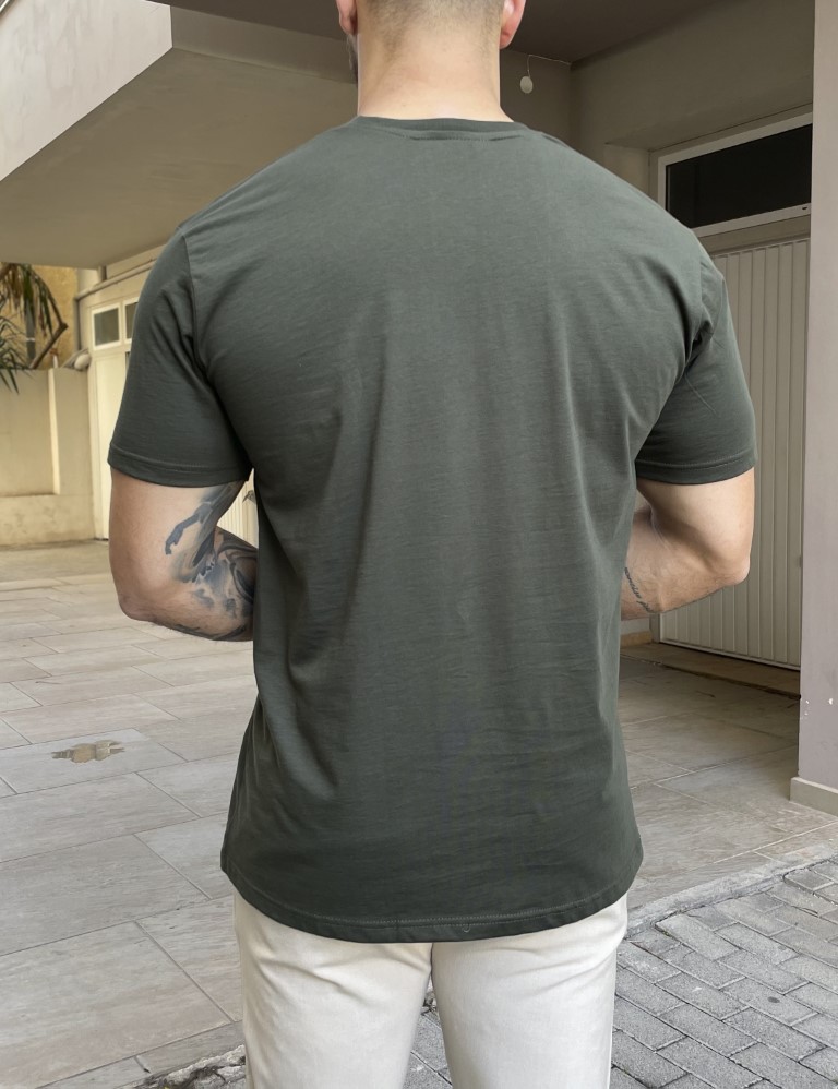 Everbest ανδρικό χακί Plus Size T-shirt 2328000X φωτογραφία